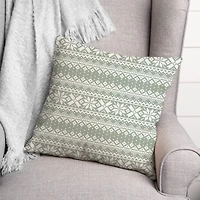 Sage Sweater Pattern Throw Pillow