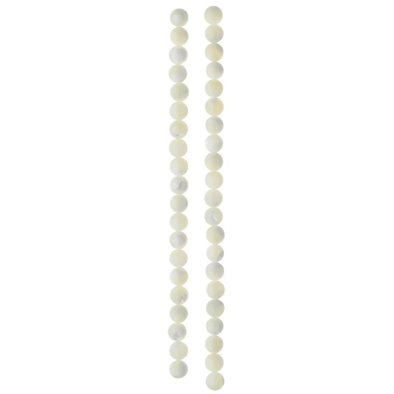 White Mother of Pearl Round Beads by Bead Landing™, 6mm