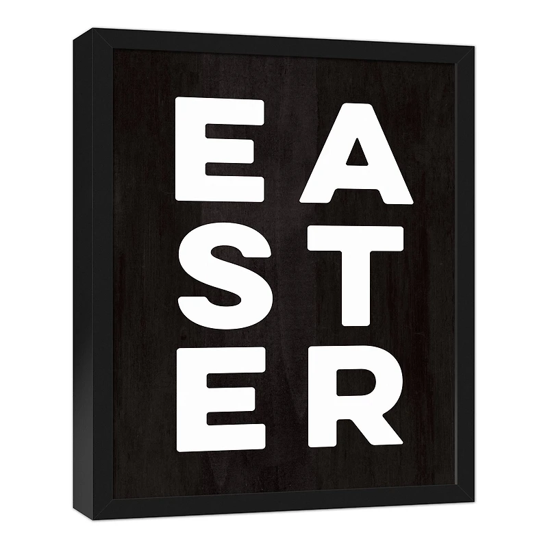 Easter Typography 16" x 20" Black Floating Framed Canvas