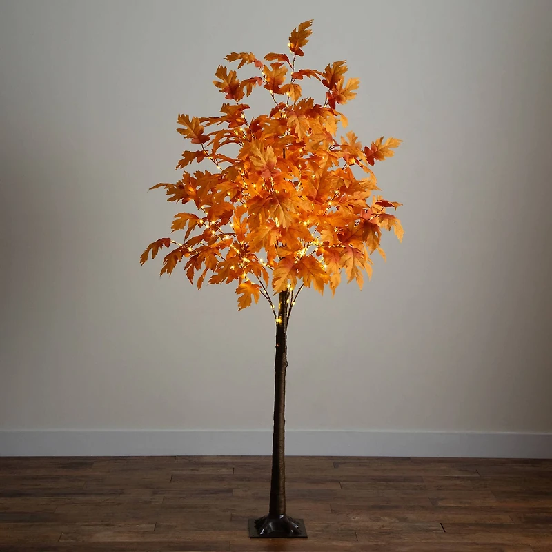 7ft. Pre-Lit Autumn Maple Artificial Fall Tree with 450 Warm White LED Lights