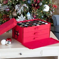 Santa's Bag 72ct. 4" Christmas Ornament Storage Box with Drawers