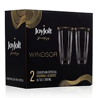 JoyJolt® 8.7oz. Gold Rimmed Windsor Crystal Highball Glasses, 2ct.