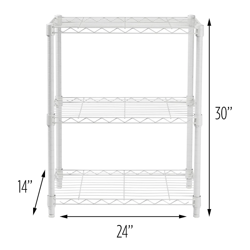 Honey Can Do White 3-Tier Heavy-Duty Adjustable Shelving Unit