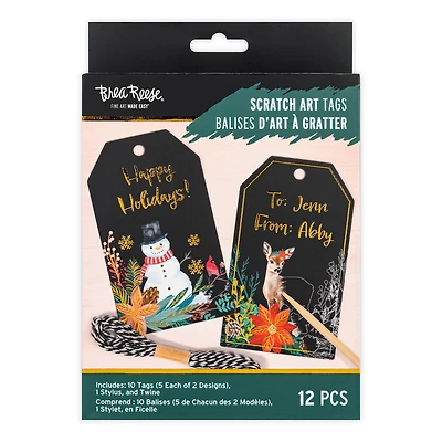 Brea Reese™ Holiday Woodland Scratch Art Tags