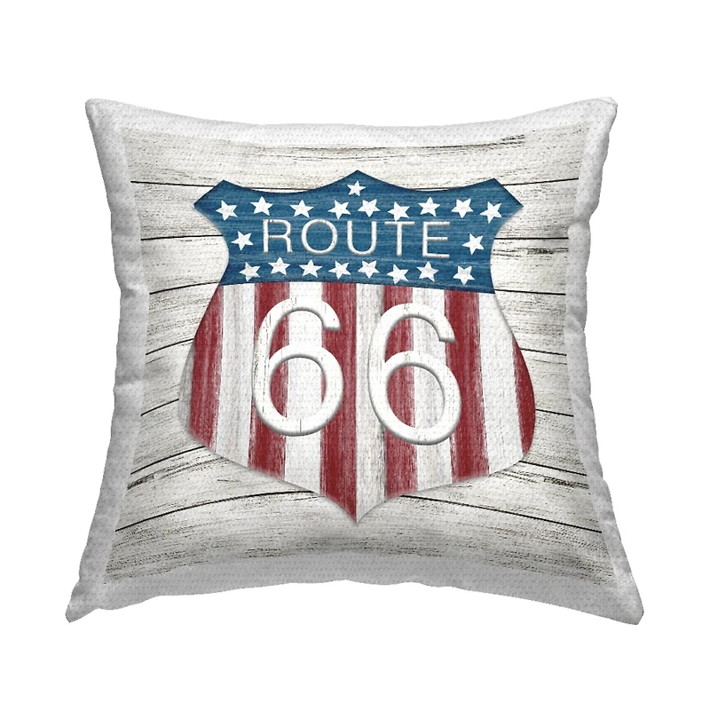 Stupell Industries Rustic Route 66 Outdoor Printed Pillow