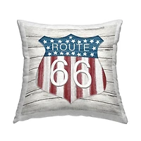 Stupell Industries Rustic Route 66 Outdoor Printed Pillow