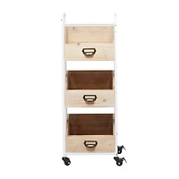 Brown Fir Industrial Storage Cart, 36" x 13" x 12"