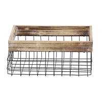 Black Metal Farmhouse Storage Basket Set