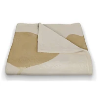 Simple Dusty Yellow Poppies Fleece Throw