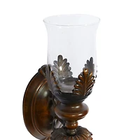 18'' Brown Glass Traditional Candle Wall Sconce