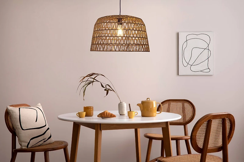 Hello Honey® 19.5" Boho Open Weave Metal and Paper Rope Ceiling Light