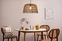 Hello Honey® 19.5" Boho Open Weave Metal and Paper Rope Ceiling Light