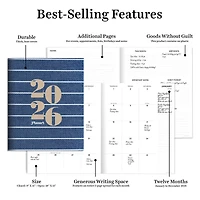2026 Denim Large Monthly Planner