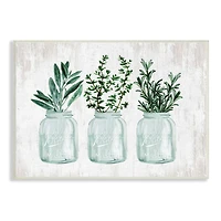 Stupell Industries Kitchen Herb Trio Garden Spices Country Glass Jars Wall Plaque