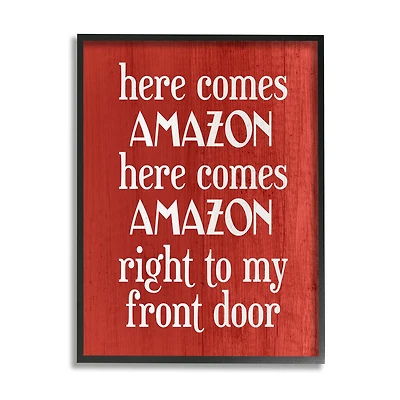 Stupell Industries Here Comes Amazon Funny Song Framed Giclee Art