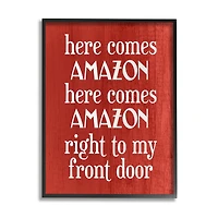 Stupell Industries Here Comes Amazon Funny Song Framed Giclee Art