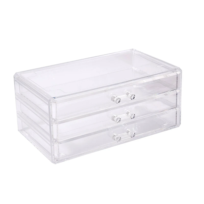 Cecilia Tech 9.5" Clear Stackable 3 Slim Drawer Jewelry Box