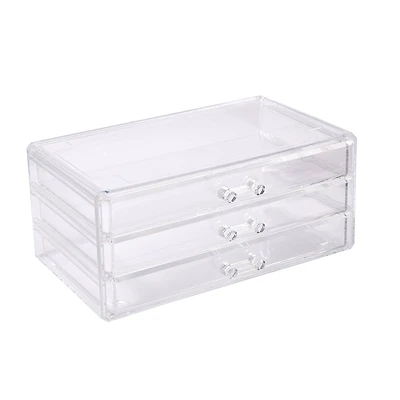 Cecilia Tech 9.5" Clear Stackable 3 Slim Drawer Jewelry Box