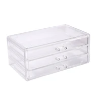 Cecilia Tech 9.5" Clear Stackable 3 Slim Drawer Jewelry Box