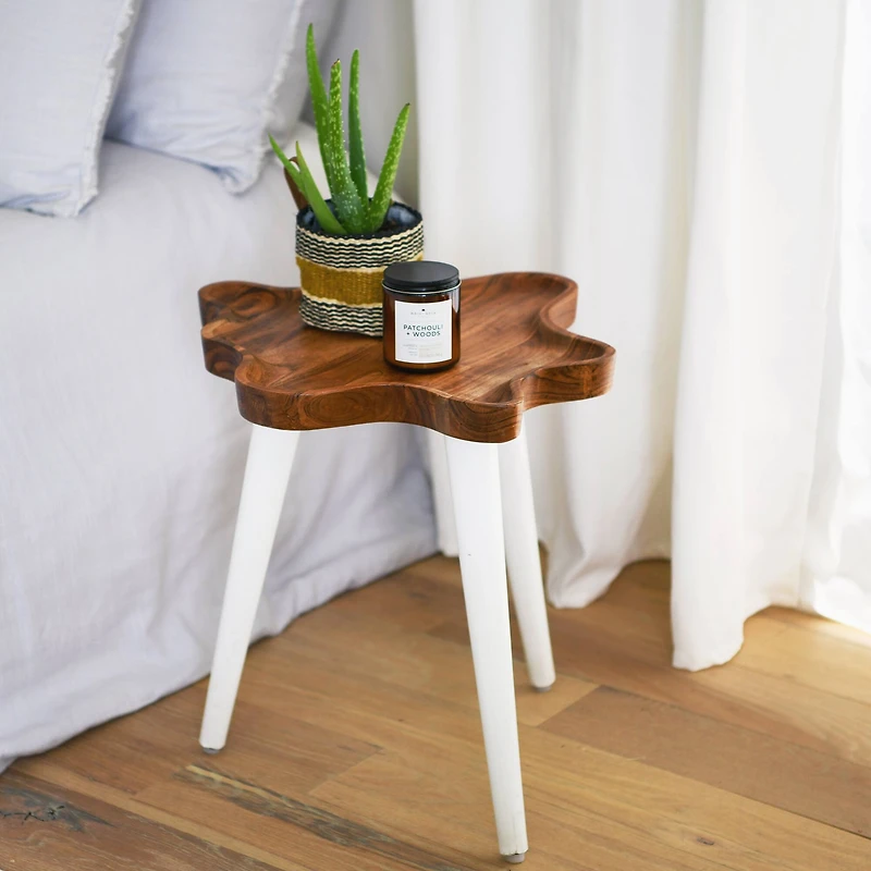 Hello Honey® Wood Wavy Edge End Table