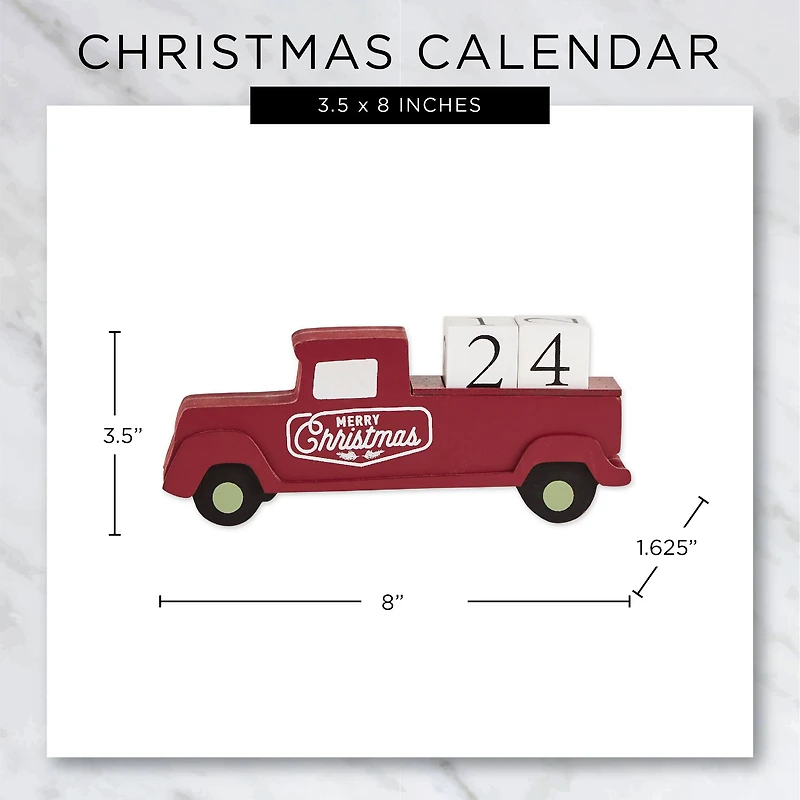 DII® Christmas Tree Truck Tabletop Block Calendar