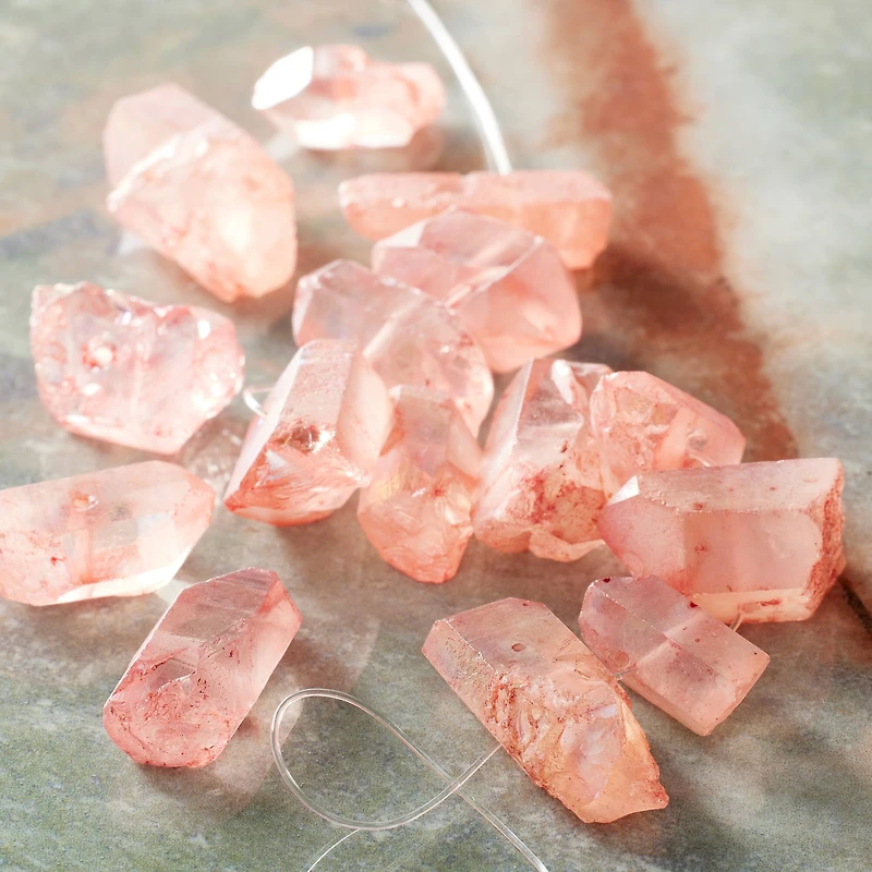 12 Pack: Peach Crystal Chunk Beads by Bead Landing™