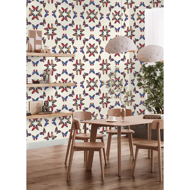 RoomMates Cream Multi Papillon Peel & Stick Wallpaper