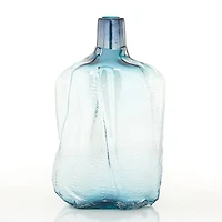 16" Blue Modern Glass Vase