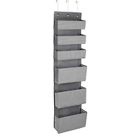 Household Essentials 6-Pocket Over the Door Gray Pocket Organizer