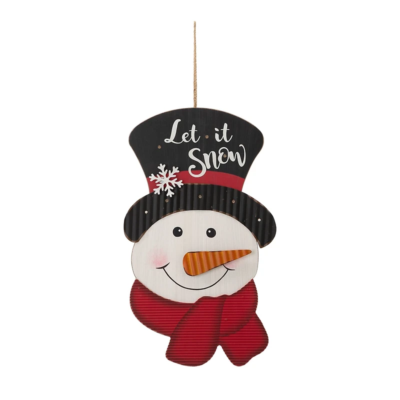 Glitzhome® 19" Lighted Snowman Wall Décor