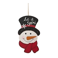 Glitzhome® 19" Lighted Snowman Wall Décor