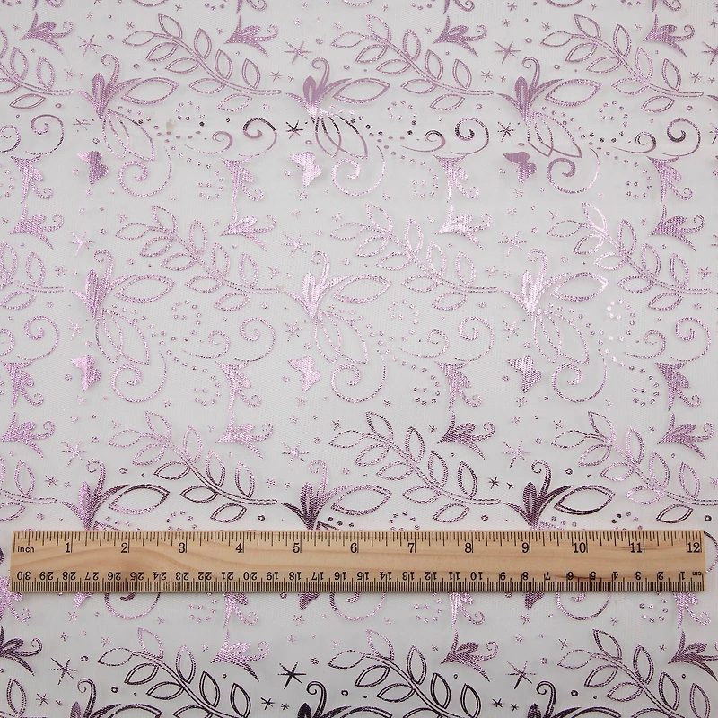 Wyla Light Pink Butterfly Mesh Polyester Fabric