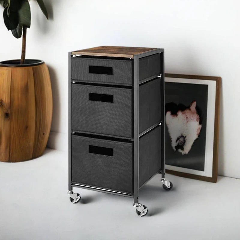 Whitmor Rolling 3 Drawer Cart