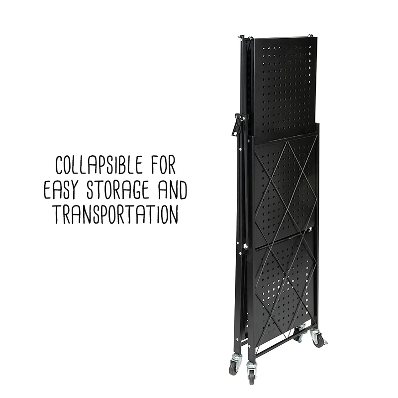 6 Pack: Honey Can Do Black Collapsible 3-Tier Metal Shelf