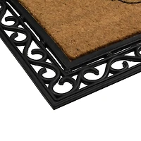 Black & Natural Coir Welcome Wide Doormat