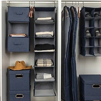 Household Essentials Denim 24" Cotton Blend 3 Shelf Closet Organizer
