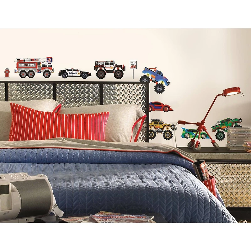 RoomMates Cars & Trucks Peel & Stick Giant Wall Decals