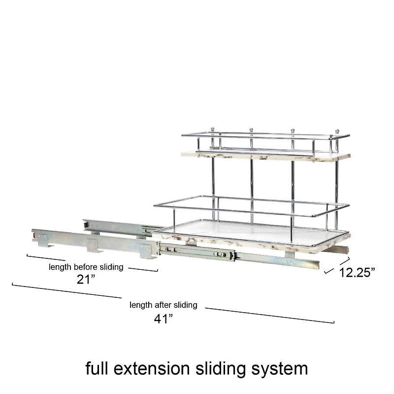 Household Essentials Glidez Marble 2-Tier Cabinet Organizer