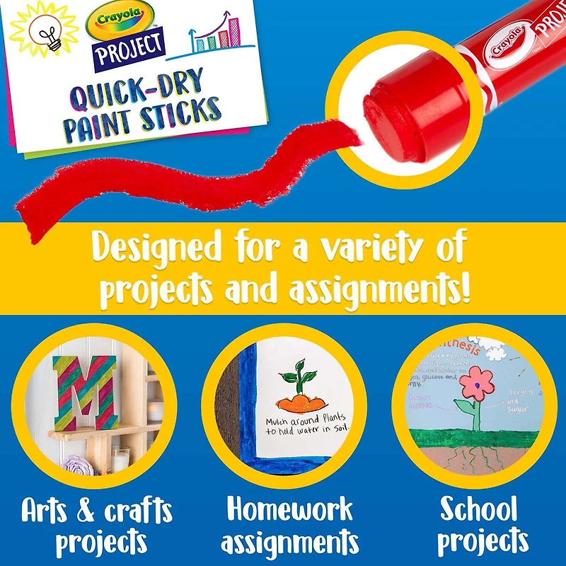 Crayola® Project™ Quick-Dry Paint Sticks, 6 Packs of 6