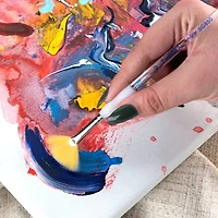 Soft-Grip Golden Taklon Fan Brush, Size 2