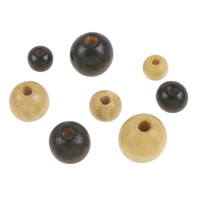 White & Brown Wood Mix Craft Beads by Bead Landing™