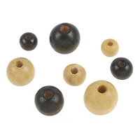 White & Brown Wood Mix Craft Beads by Bead Landing™