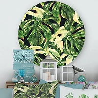 Designart - Natural Leaves Exotic On Dark II