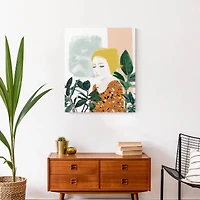 Lady in the Leaves Canvas Wall Art