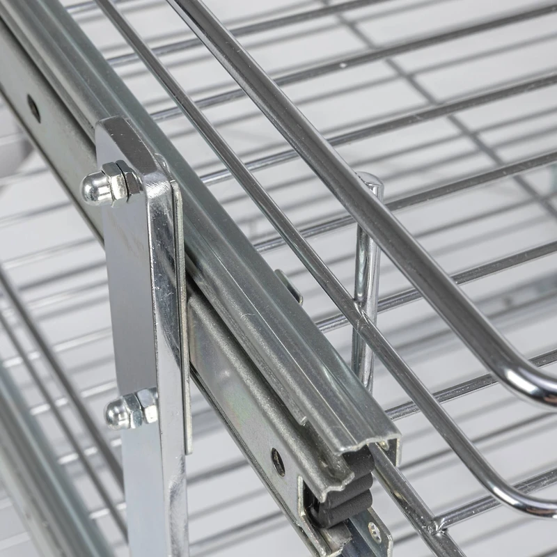 Household Essentials Glidez Chrome-Plated Steel Triple-Sliding Storage Organizer