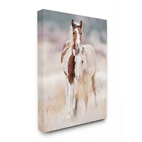 Stupell Industries Calm Horses in Muted Beige Meadow Photograph Canvas Wall Art