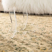 Glitzhome® 24" Faux Fur Acrylic Bench