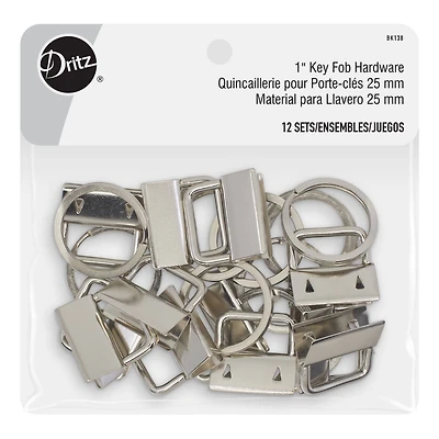 Dritz® Silver 1" Key Fob Hardware, 12ct.