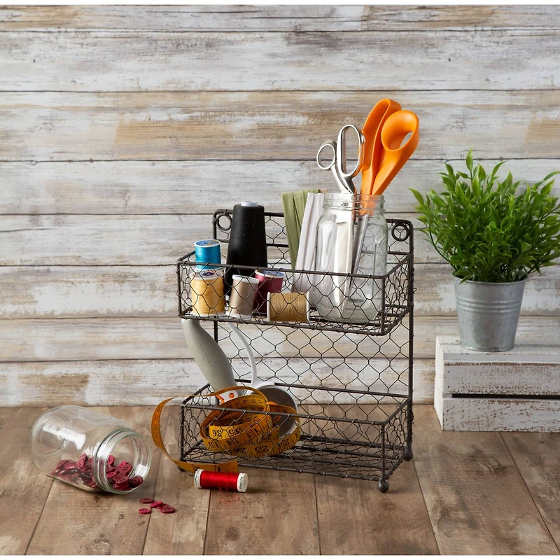 DII® 11" Wide 2 Row Chicken Wire Spice Rack