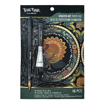 Brea Reese™ 6" x 8" Turkey Tales Scratch Art Paper Pad
